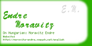 endre moravitz business card